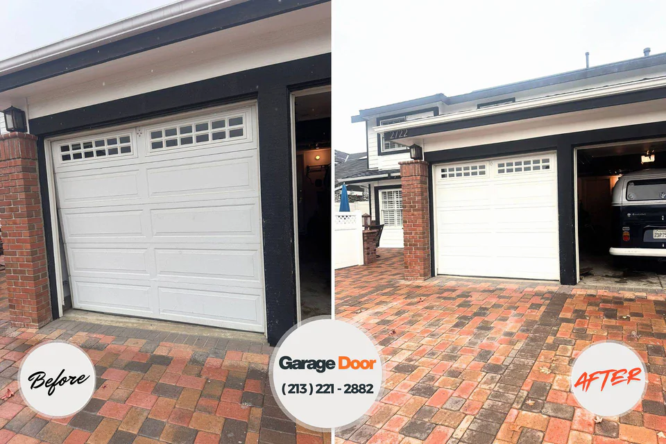 Before and after: garage door repair Summerville, SC
